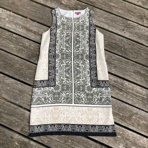 Vince Camuto Black White Beige Sheath Dress Size 4
